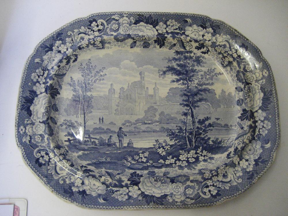 Appraisal: KIRKSTALL ABBEY YORKSHIRE an earthenware meat plate early th century