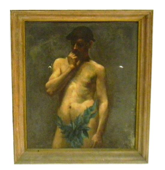 Appraisal: th early th C academic nude study large oil on