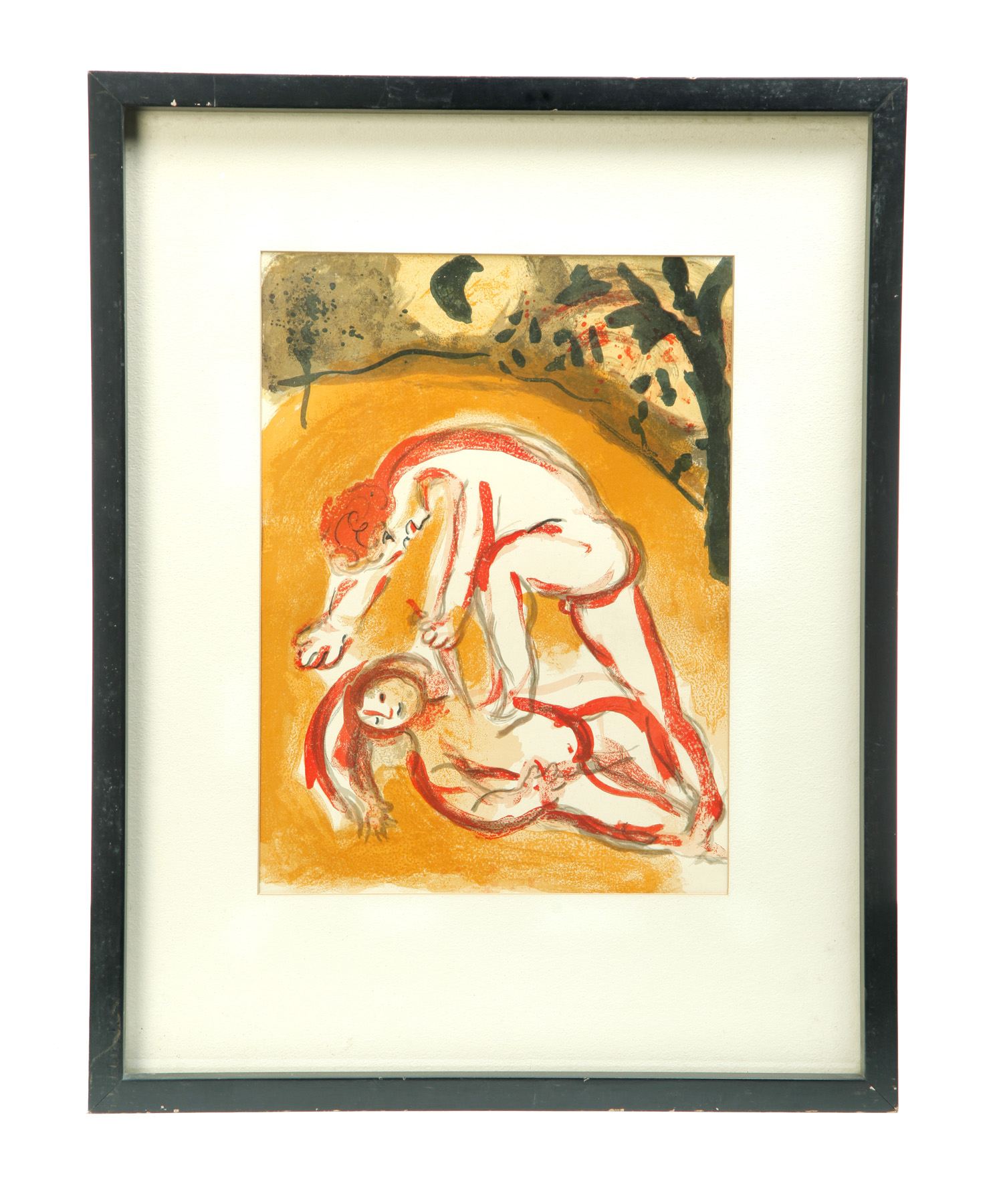 Appraisal: FRAMED PRINT OF BIBLICAL SCENE BY MARC CHAGALL European th