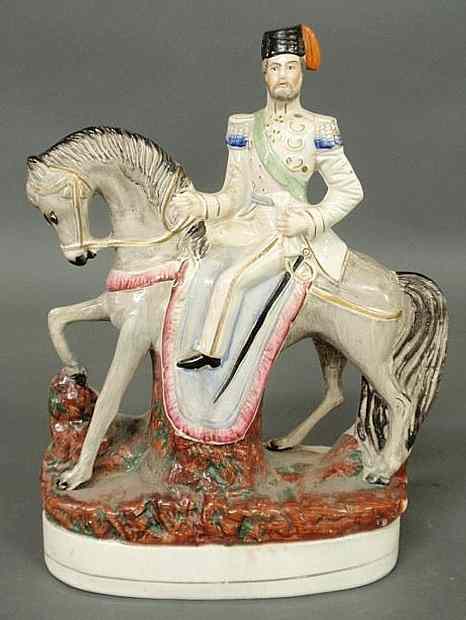 Appraisal: Staffordshire equestrian figure probably William I King of Prussia h