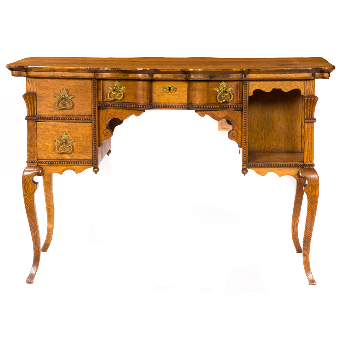 Appraisal: AN AMERICAN QUARTERSAWN OAK PARTNERS DESK An American quartersawn oak