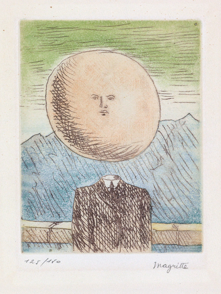 Appraisal: REN MAGRITTE L'Art de Vivre Color etching and aquatint x