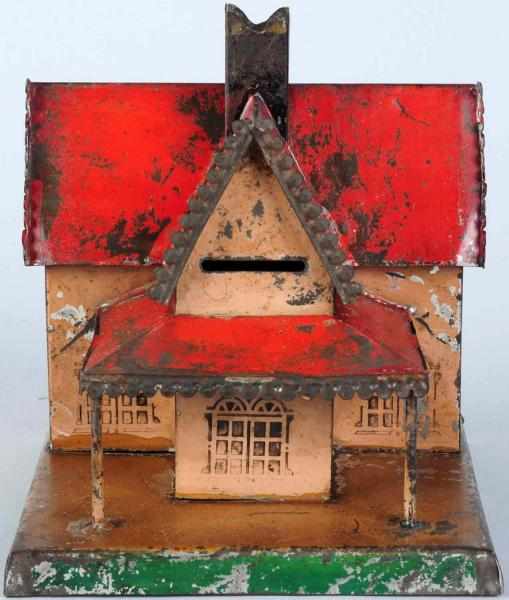 Appraisal: Tin George Brown Cottage Still Bank Condition Near Mint Size