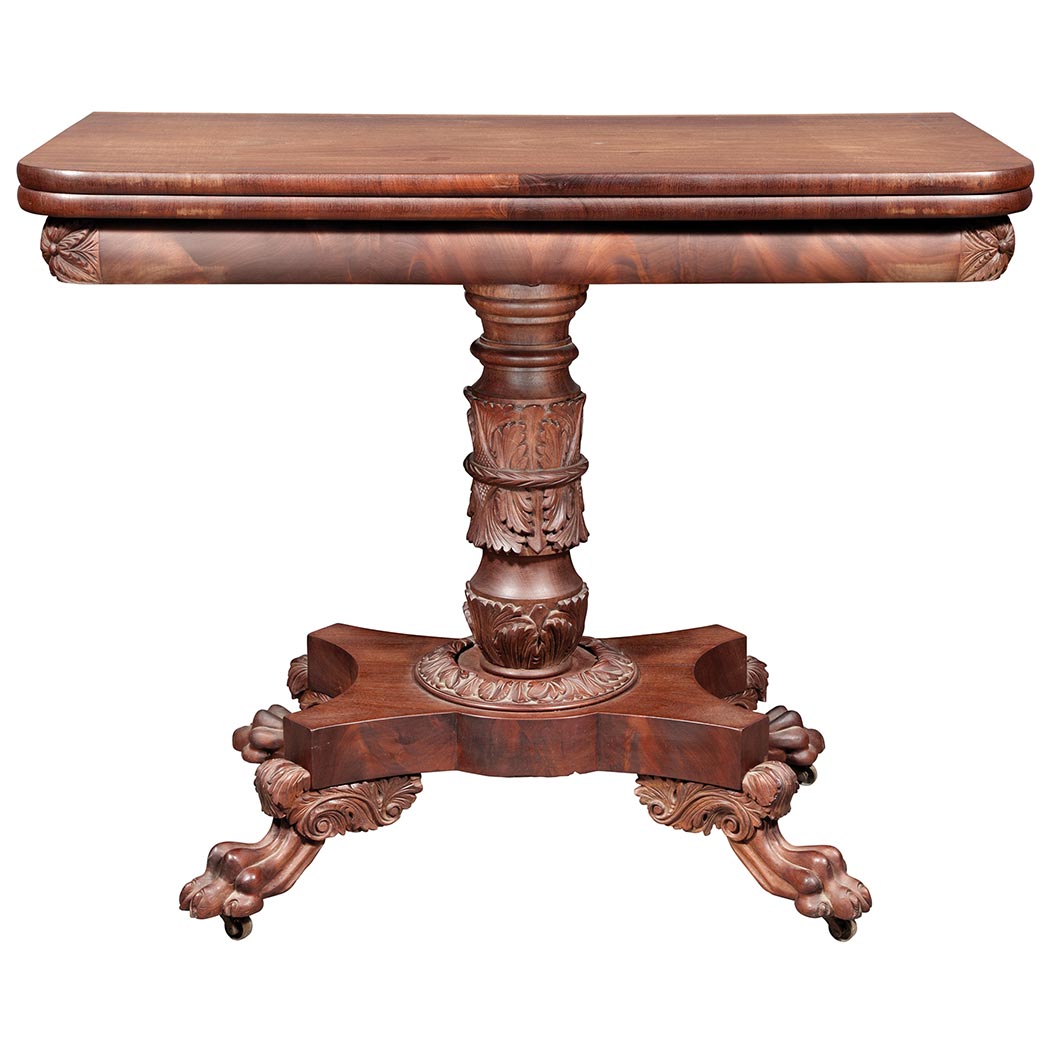 Appraisal: Classical Mahogany Fold-Over Card Table Philadelphia second quarter of the