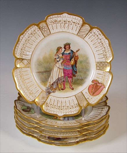 Appraisal: FINE GERMAN PORCELAIN CABINET PLATES DEPICTING OPERAS Each of the