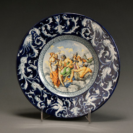 Appraisal: Italian Maiolica Mythological Charger Late th Century The center depicting