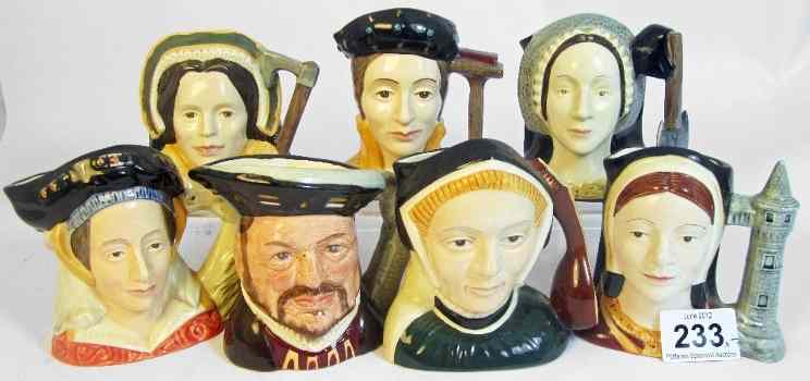 Appraisal: Royal Doulton Small Character Jugs comprising Henry VIII D Anne