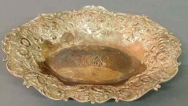 Appraisal: Samuel Kirk Son oval sterling silver serving bowl c rim