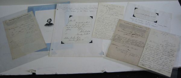 Appraisal: CIVIL WAR - CONFEDERATE Group of six items Signed mostly