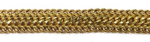 Appraisal: GOLD BRACELET Yellow gold g Decorative half-solid bracelet of fantasy