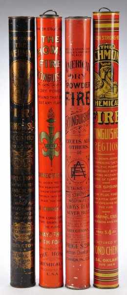 Appraisal: Lot of Fire Extinguishers Description Lot includes early tin tubular