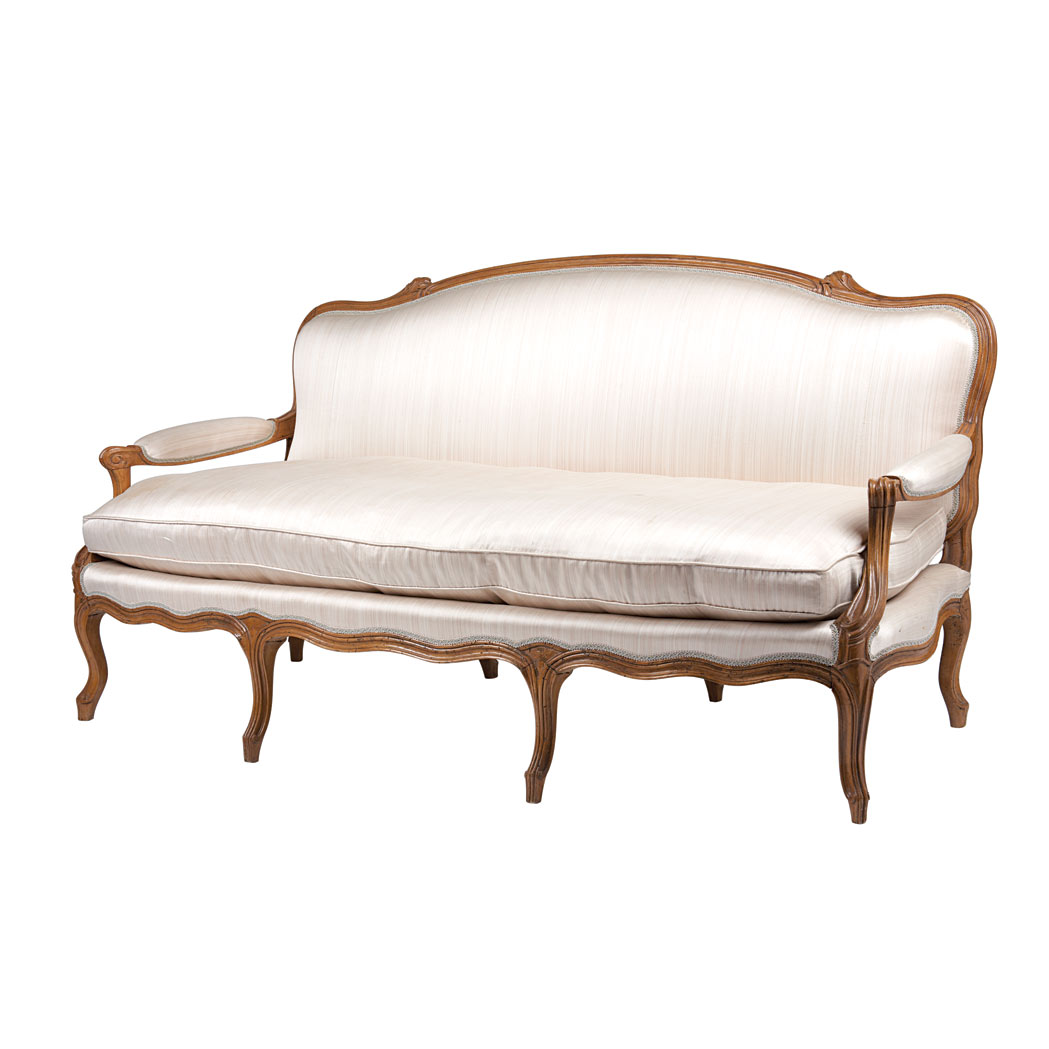 Appraisal: Provincial Louis XV Beechwood Canape Louis Delanois mid th century