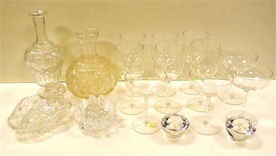 Appraisal: Glass collection all colorless including a small Orrefors bowl decanter