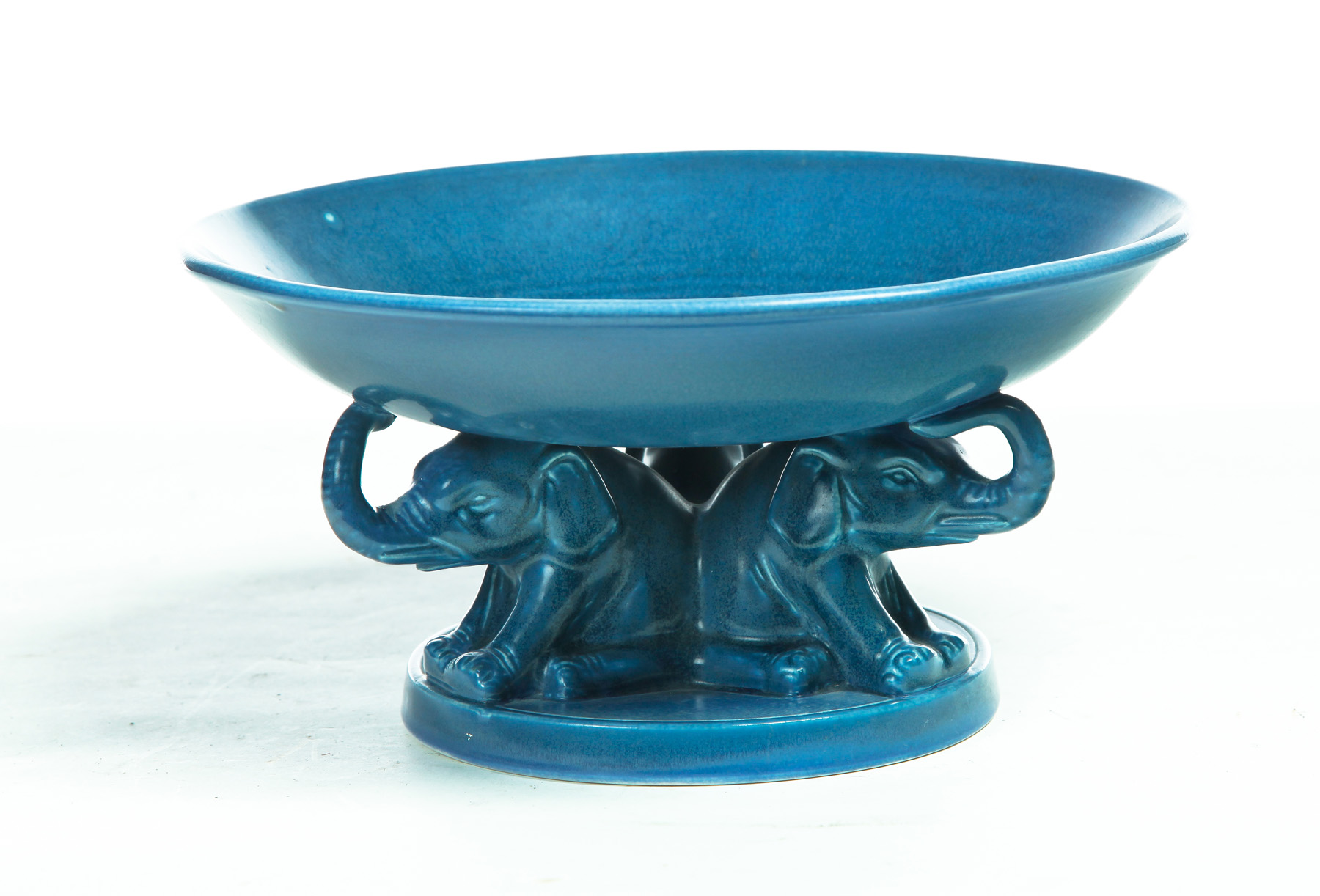 Appraisal: ROOKWOOD CONSOLE BOWL American dated Blue glaze shallow bowl with