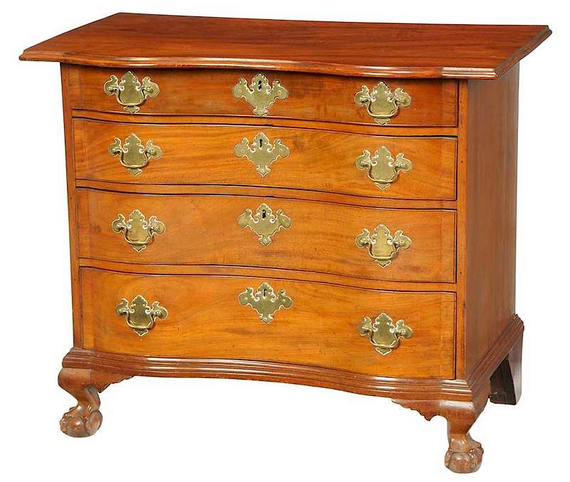 Appraisal: New England Chippendale Serpentine Chest Boston area late th century