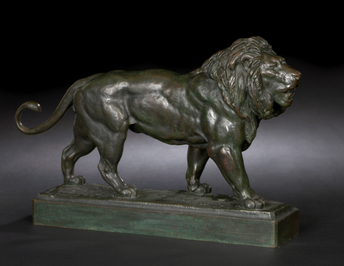 Appraisal: After Antoine-Louis Barye French - Lion Qui Marche Walking Lion