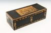 Appraisal: SCHOOL GIRL DECORATED WOOD GLOVE BOX - Early th c