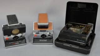 Appraisal: Three piece lot to include Polaroid SX lot with SX-