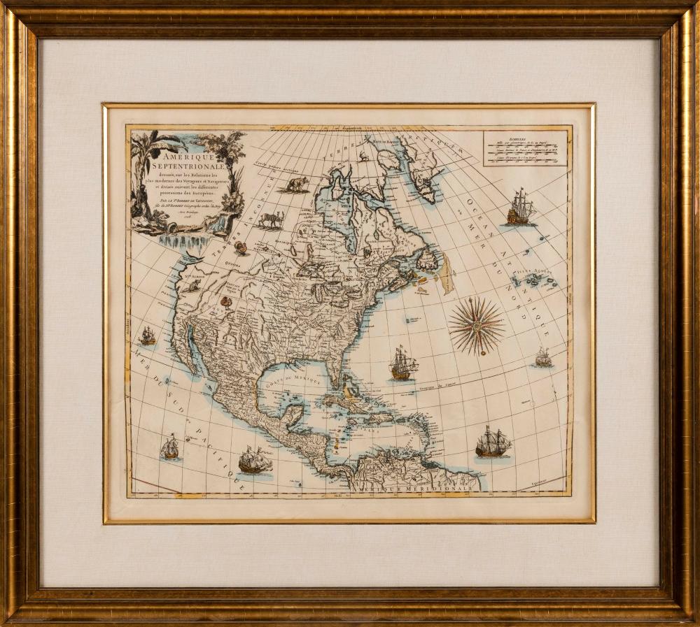 Appraisal: ROBERT DE VAUGONDY FRANCE - MAP OF NORTH AMERICA AMERIQUE