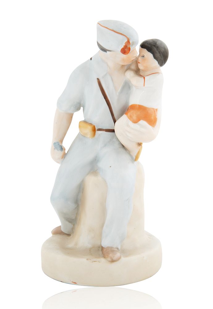 Appraisal: SOVIET PORCELAIN FIGURE OF A SPANISH CIVIL WAR SOLDIER KISSING