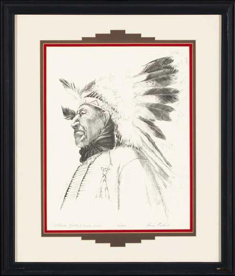 Appraisal: Avis Rider American Texas Contemporary William Spotted Crow Sioux lithograph