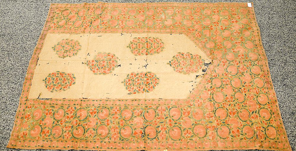 Appraisal: Early textile prayer rug with large borders of fruit probably