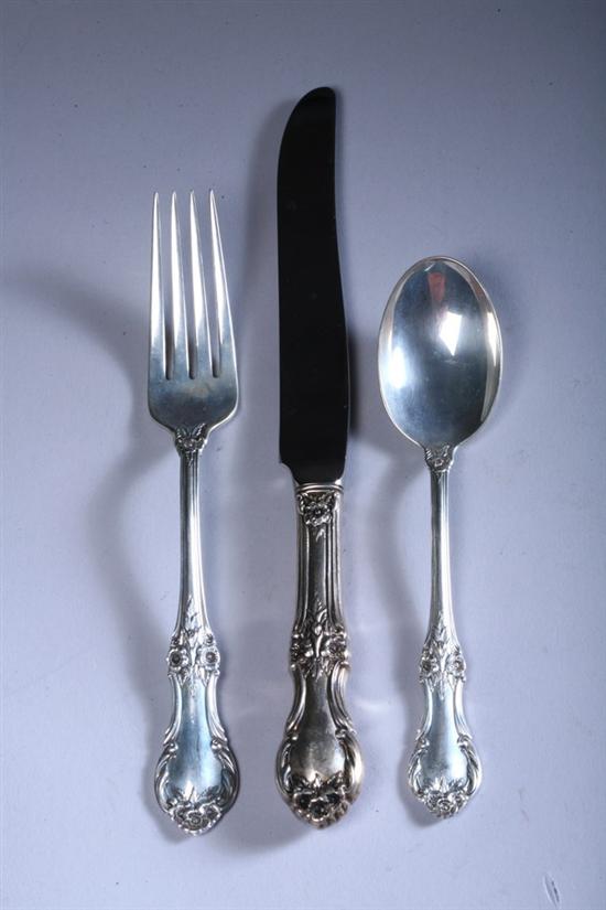 Appraisal: -PIECE INTERNATIONAL STERLING SILVER FLATWARE SERVICE Wild Rose pattern Including