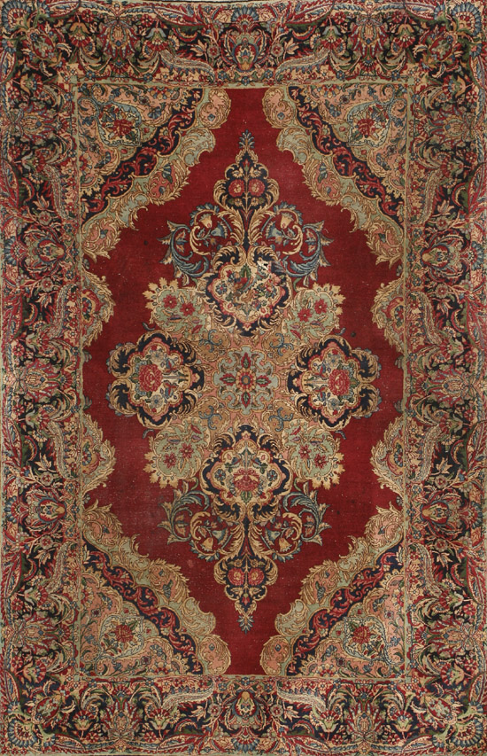 Appraisal: Laver Kerman Rug Second Quarter th Century Red ground centering