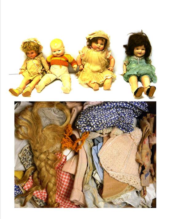 Appraisal: DOLLS four pieces Shirley Temple Ideal doll cloudy eyes some