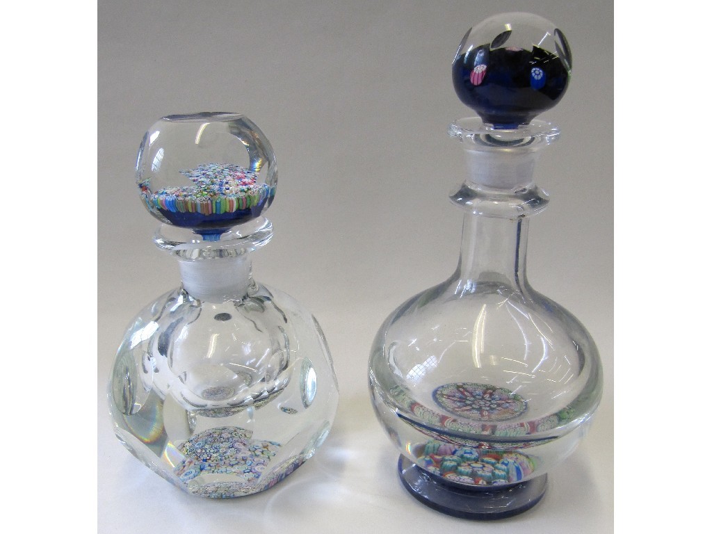 Appraisal: Two Perthshire Millefiori glass scent bottles