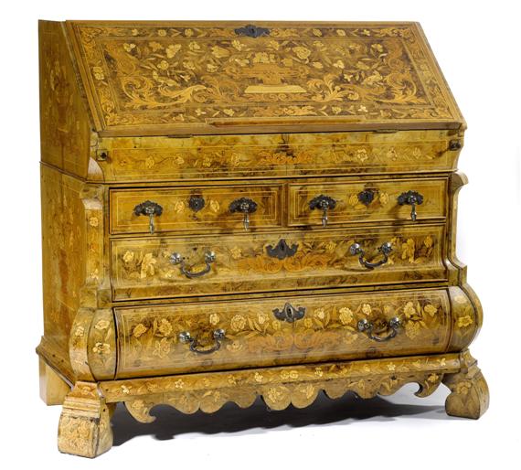 Appraisal: A MARQUETRY BUREAU in the Dutch Baroque style th c