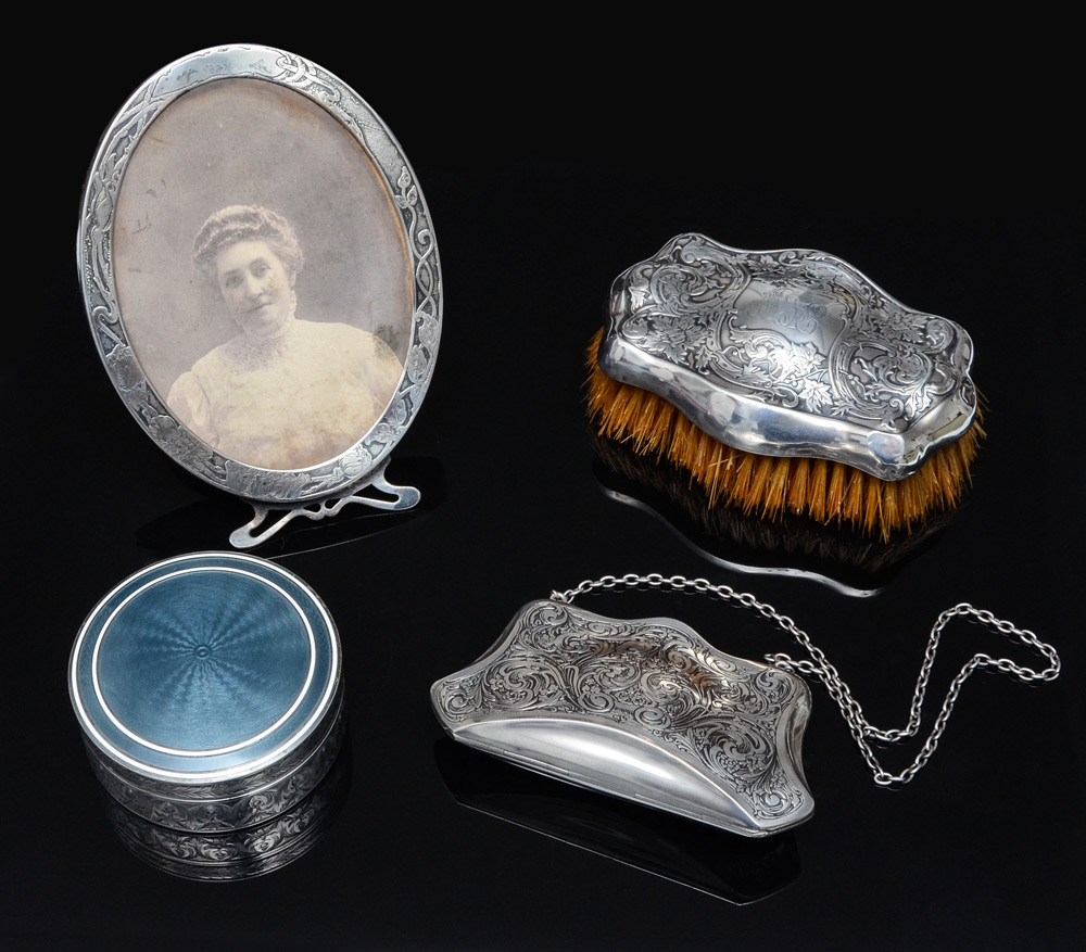 Appraisal: COLLECTION OF SILVER OBJETS DE VERTU pieces total to include