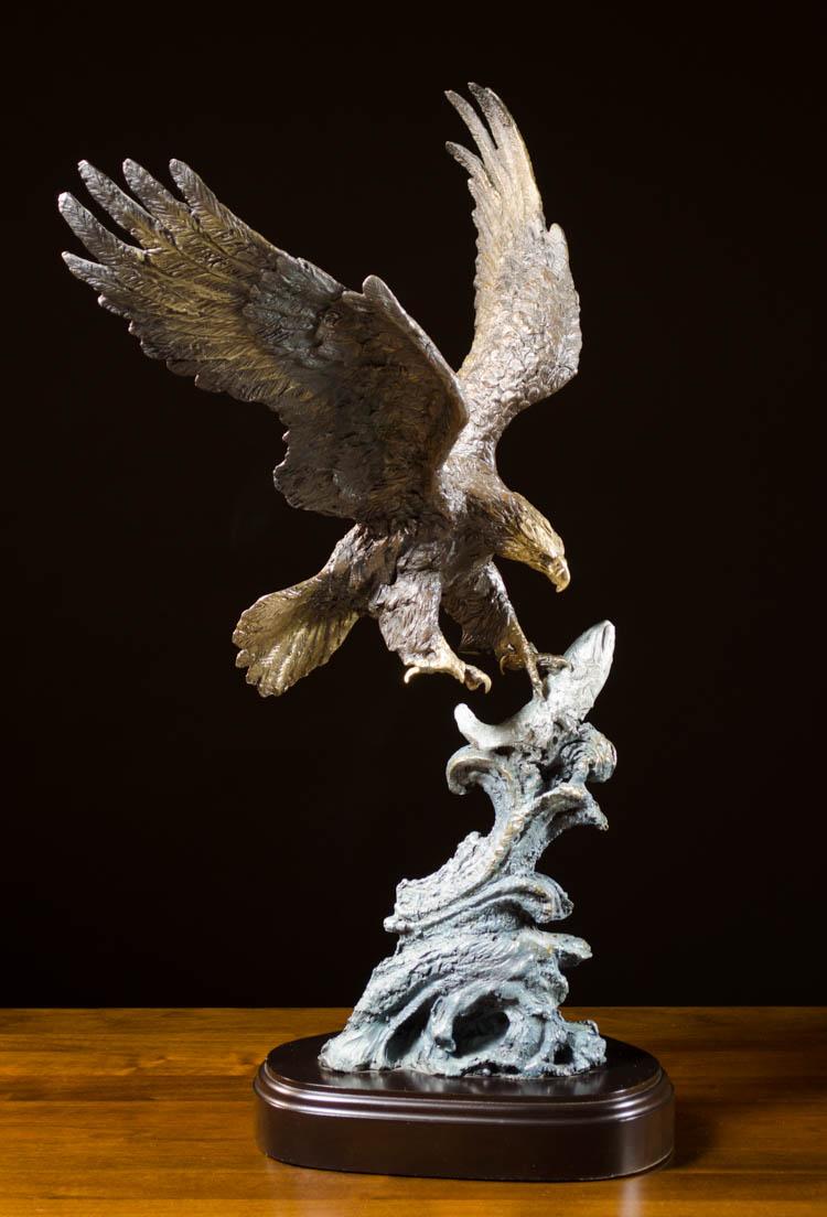 Appraisal: LORENZO E GHIGLIERI OREGON B ORIGINAL BRONZE SCULPTURE Prize Catch