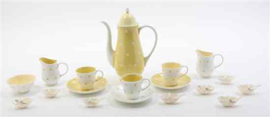 Appraisal: An English Porcelain Tea Set Susie Cooper comprising a teapot