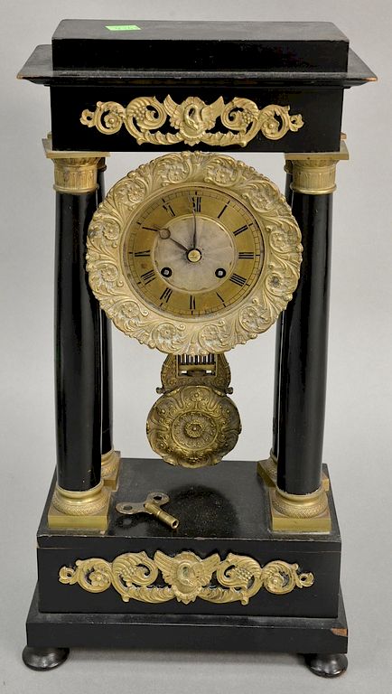 Appraisal: French empire mantle clock ht in French empire mantle clock