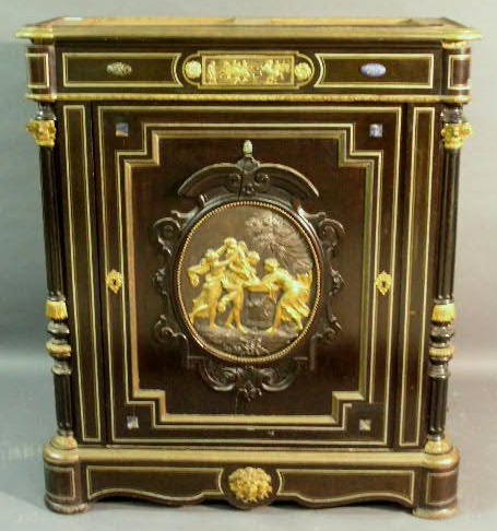 Appraisal: French ebonized cabinet thc with ormolu mounts h x w