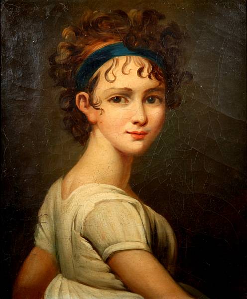 Appraisal: French School th century A portrait of a young girl