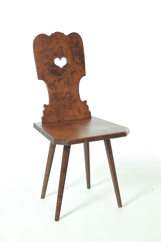 Appraisal: PLANK CHAIR OR BRETSTUHL Zoar Ohio mid th century cherry