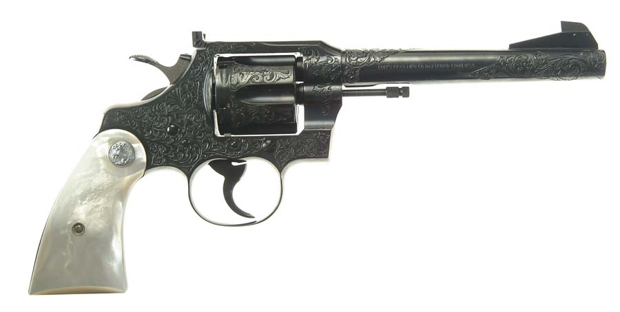 Appraisal: RARE ENGRAVED COLT OFFICER'S MODEL MATCH DA REVOLVER Cal Spcl