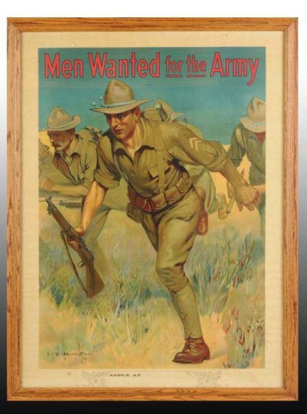 Appraisal: World War I Recruiting Poster Description Framed under glass Great