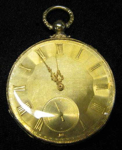 Appraisal: English karat yellow gold open face pocket watch M Tobiasm