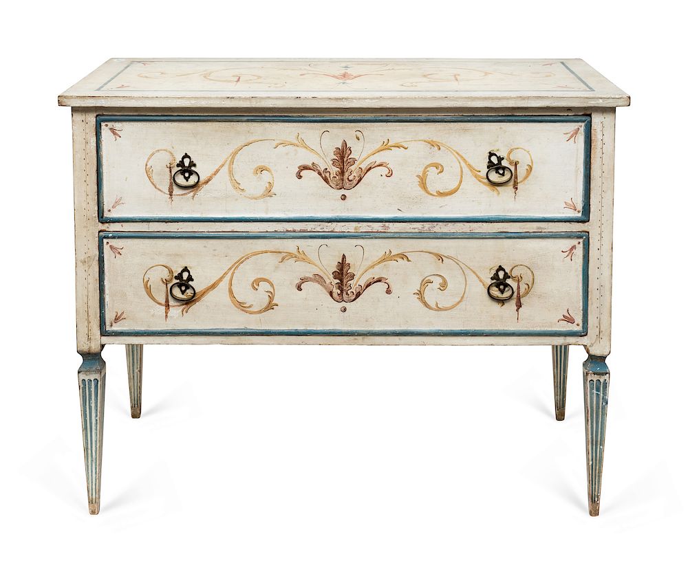 Appraisal: An Italian Directoire Style Painted Two-Drawer Commode LATE TH CENTURY