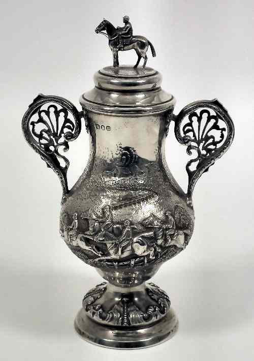 Appraisal: An Elizabeth II silver bulbous two-handled cup and cover with