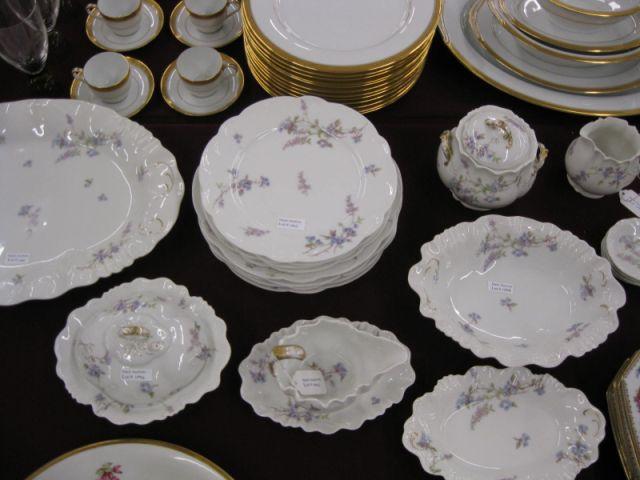 Appraisal: pcs Limoges Porcelain gravy boat platters creamer sugar butter pats