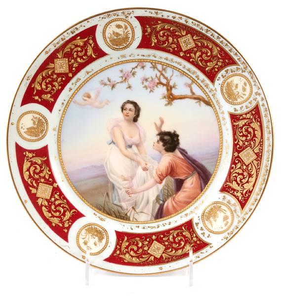 Appraisal: A group of three Vienna style porcelain cabinet plates diameter