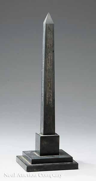 Appraisal: An English Grand Tour Black Marble Obelisk mid- th c