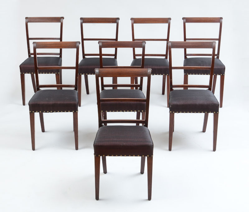 Appraisal: EIGHT FEDERAL FINELY REEDED MAHOGANY DINING CHAIRS PHILADELPHIA OR BALTIMORE