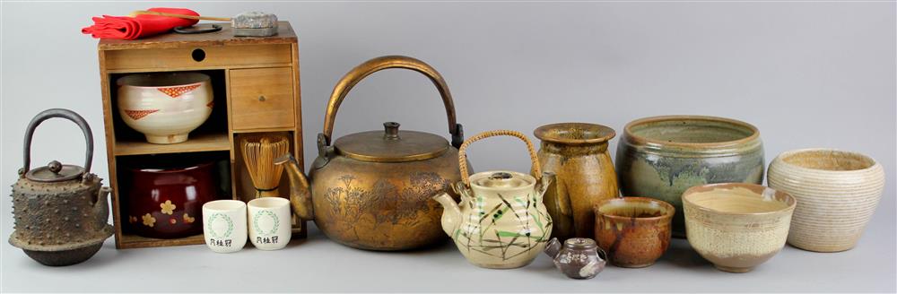 Appraisal: AN ECLECTIC GROUP OF JAPANESE TEA WARES including a boxed