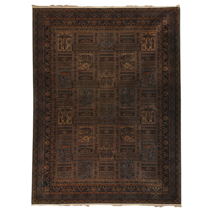 Appraisal: Arts and Crafts rug machine woven with Egyptain motif w