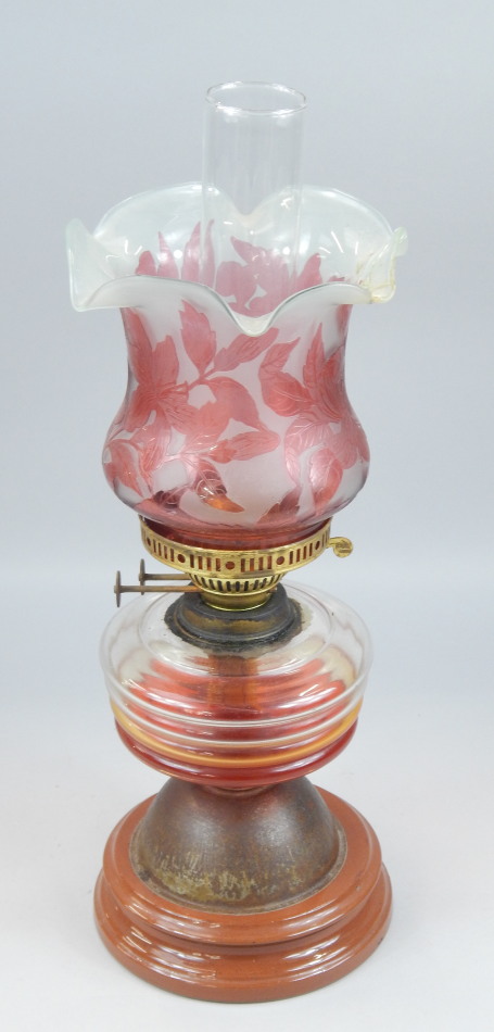 Appraisal: A late th early thC oil lamp stamped Duplex made